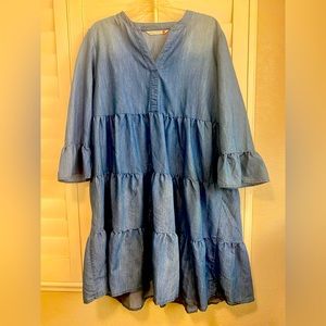 Given Kale Women’s Size XL Denim Shirt Top Dress Tiered Boho